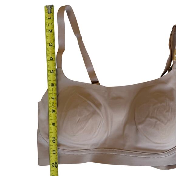 Beige Comfort Smooth Bralette Size Small Pullover Removable Pads Tan Wireless - Picture 6 of 11